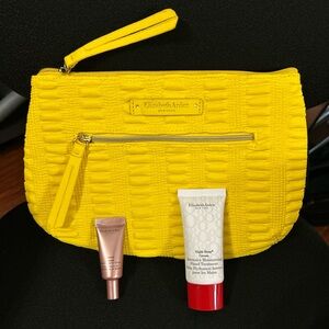 Elizabeth Arden Yellow Cosmetic Pouch & Samples